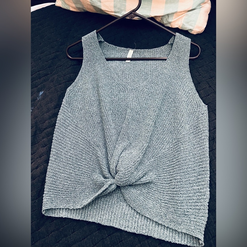 Women's sage Knit Tank Top - Picture 4 of 6